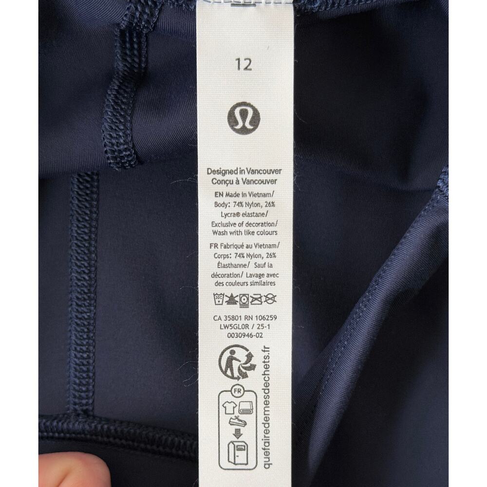 Lululemon Wunder Under SmoothCover Ruched Pant True Navy Size 12 Athletic Gym - Picture 13 of 13